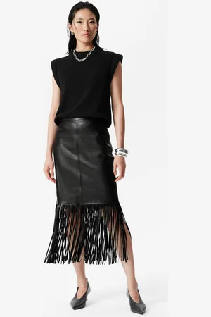 & OTHER STORIES Fringed Leather Midi Skirt - , 32