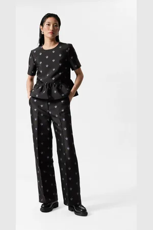 & OTHER STORIES Wide Metallic-Jacquard Trousers - , 32