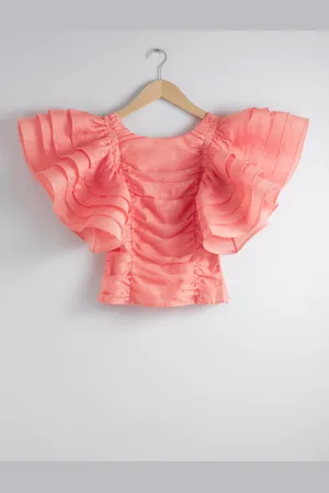 & OTHER STORIES Fitted Ruffle-Sleeve Blouse - , 32