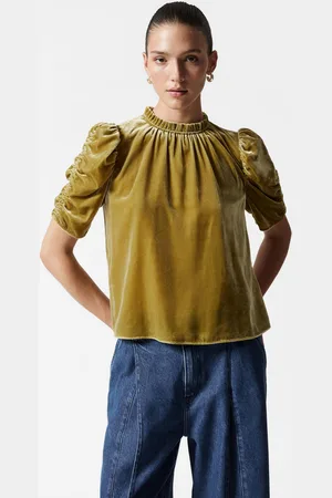 & OTHER STORIES Puff Sleeve Velvet Top - , 32