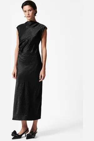 & OTHER STORIES Satin Boat-Neck Midi Dress - , 32