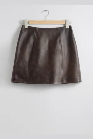 & OTHER STORIES High-Waist Leather Mini Skirt - , 38