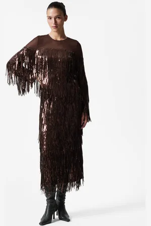& OTHER STORIES Fringed Sequin Midi Skirt - , 32