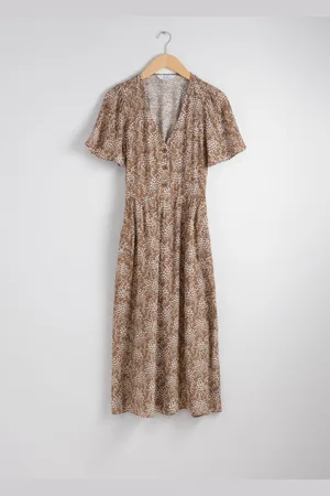 & OTHER STORIES Flutter-Sleeve Midi Dress - , 32