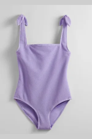 & OTHER STORIES Textured Bow Tie Swimsuit - , 32