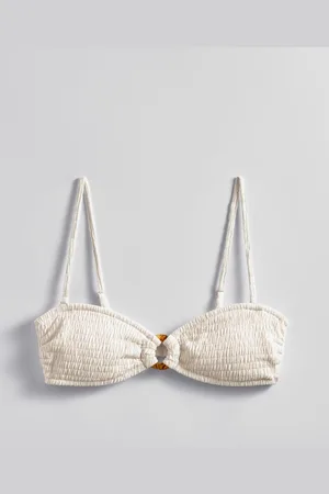 & OTHER STORIES Smocked Bandeau Bikini Top - , 38