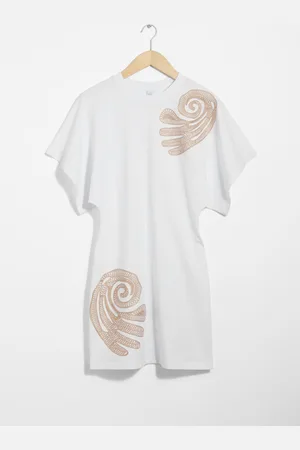 & OTHER STORIES Embroidered T-Shirt Mini Dress - , XS