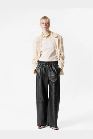 & OTHER STORIES Drawstring Leather Trousers - , XS