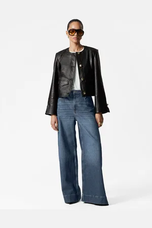 & OTHER STORIES Collarless Leather Jacket - , 32