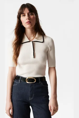 & OTHER STORIES Scalloped Rib-Knit Top - , XS