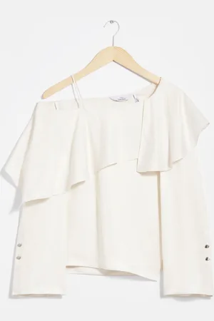 & OTHER STORIES Asymmetric Silk Top - , 36
