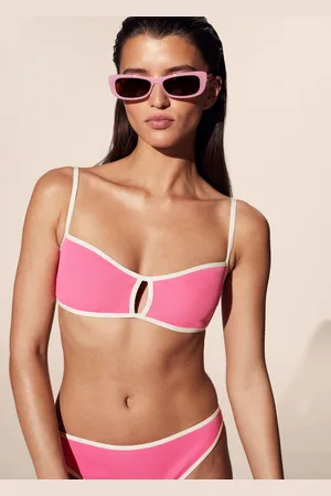 & OTHER STORIES Contrast-Trim Bikini Top - , 34
