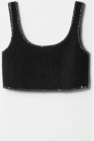 & OTHER STORIES Sequin-Trimmed Bouclé Bralette Top - , S
