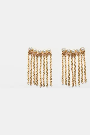 & OTHER STORIES Beaded Chain-Pendant Earrings - , ONESIZE