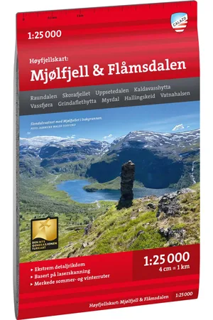 Calazo forlag Høyfjellskart Mjølfjell & Flåmsdalen 1:25 000