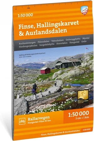 Calazo forlag Turkart Finse, Hallingskarvet & Aurlandsdalen 1:50 000