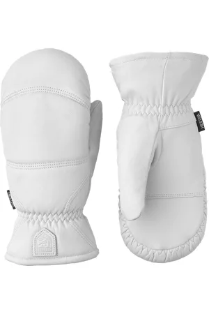 Hestra Leather Box Mitt Off White