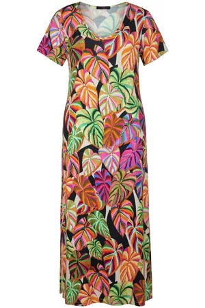 Emilia Lay Kvinder Casual kjoler - Jerseykjole farvestrålende bladprint Fra