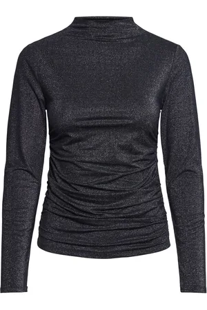 Pieces® Pcmonica Glitter Rynkeeffekt Top Med Lange Ærmer