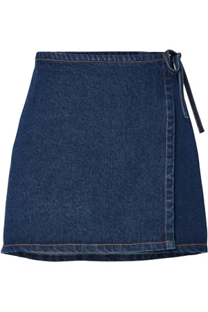 Pieces® Pcflora Denim Slå-om-nederdel