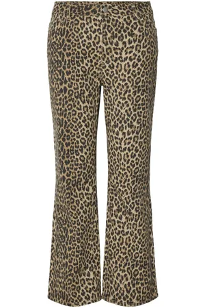 Pieces® Pcsalume Mw Croppet Leopard Wide Fit Jeans
