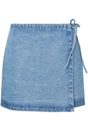 Pieces® Pcflora Denim Slå-om-nederdel
