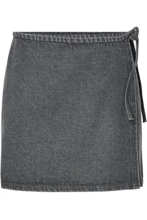 Pieces® Pcflora Denim Slå-om-nederdel