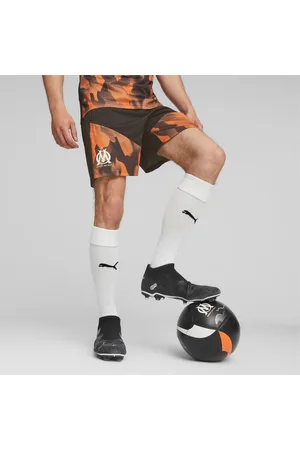 PUMA Olympique De Marseille Football Training Shorts, Black/Rickie Orange, size M, Clothing