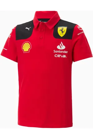 PUMA Scuderia Ferrari 2023 Team Replica Polo Shirt Youth, Red, size 104, Clothing