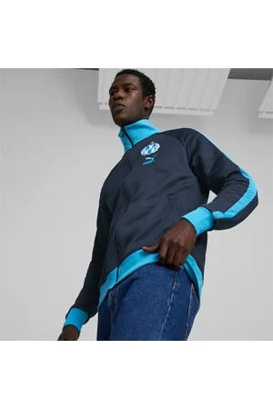 PUMA Olympique De Marseille Ftblheritage T7 Track Jacket Men, Parisian Night/Azure/French Night, size XS, Clothing