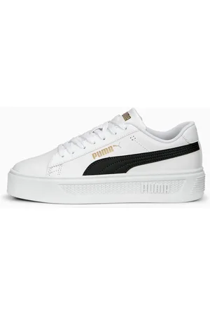 PUMA Smash Platform V3 Sneakers Women, White/Black/Gold, size 35,5, Shoes