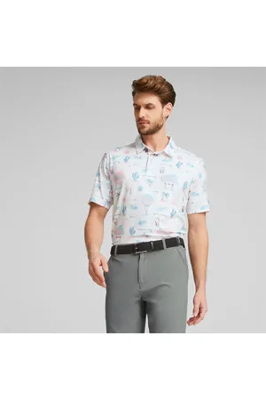 PUMA X Arnold Palmer Cloudspun Golf Polo Shirt Men, Bright White/Pale Pink, size 3XL, Clothing
