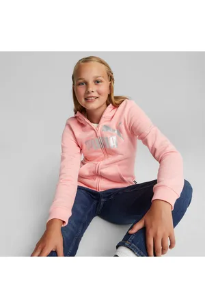 PUMA Essentials+ Logo Full-Zip Hoodie Youth, , size 110, Clothing