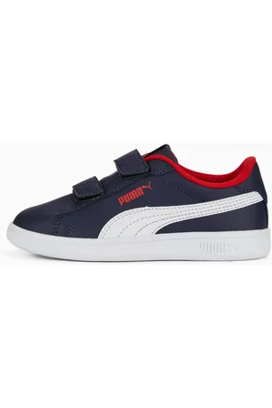 PUMA Smash 3.0 Leather V Sneakers Kids, Dark Blue, size 27,5, Shoes
