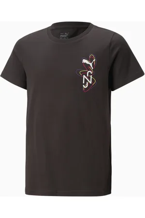 PUMA Neymar Jr Creativity T-Shirt Youth, Black/Yellow, size 128, Clothing
