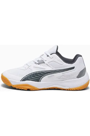PUMA Solarflash II Indoor Sports Shoes Youth, White/Shadow Grey/Gum, size 28, Shoes