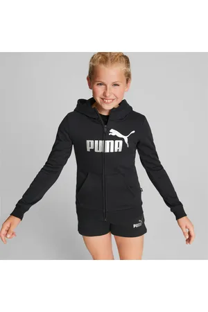 PUMA Essentials+ Logo Full-Zip Hoodie Youth, , size 104, Clothing
