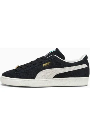 PUMA Suede Fat Lace Sneakers, Black/Warm White, size 36, Shoes