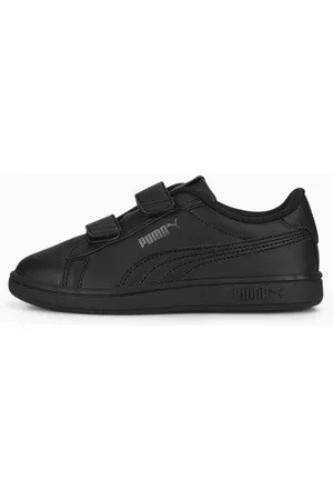 PUMA Smash 3.0 Leather V Sneakers Kids, Black/Shadow Grey, size 27,5, Shoes