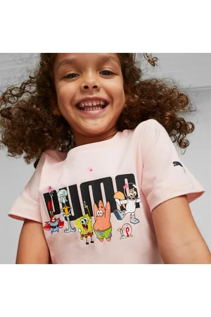 PUMA X Spongebob Tee And Shorts Set Kids, Rose Dust/Light Grey Heather, size 164, Clothing