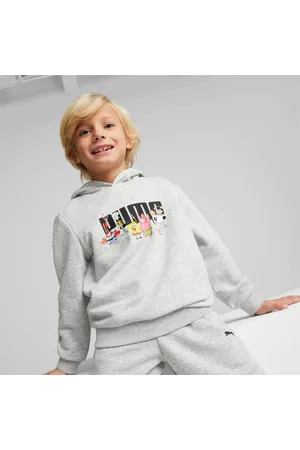 PUMA X Spongebob Hoodie Kids, Light Grey Heather, size 98, Clothing