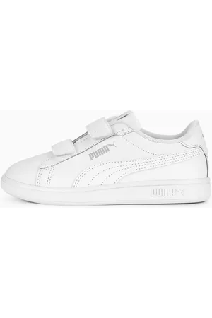 PUMA Smash 3.0 Leather V Sneakers Kids, White/Cool Light Grey, size 27,5, Shoes