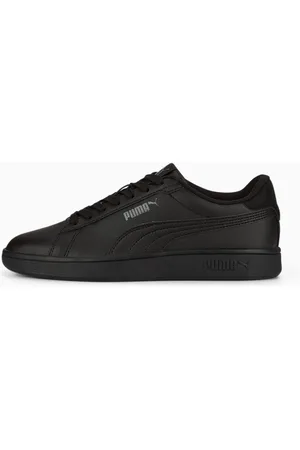 PUMA Smash 3.0 Leather Sneakers Youth, Black/Shadow Grey, size 35,5, Shoes