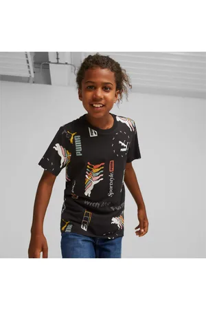 PUMA Classics Brand Love Printed Youth T-Shirt, , size 128, Clothing