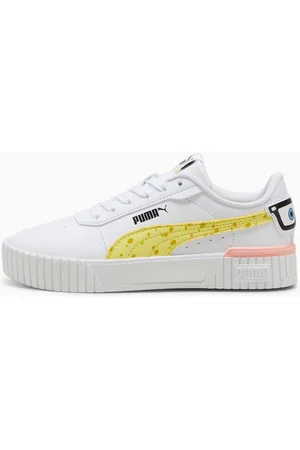 PUMA X Spongebob Squarepants Carina 2.0 Youth Sneakers, White/Lemon Meringue/Black, size 35,5, Clothing