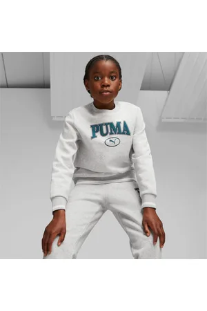PUMA Squad Youth Sweatshirt, Light Grey Heather, size 176, Clothing