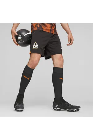 PUMA Olympique De Marseille Football Shorts, Black/Rickie Orange, size L, Clothing