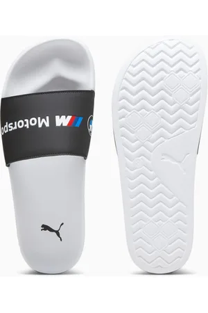 PUMA BMW M Motorsport Logo Leadcat 2.0 Motorsport Slides, Black/White, size 39, Clothing