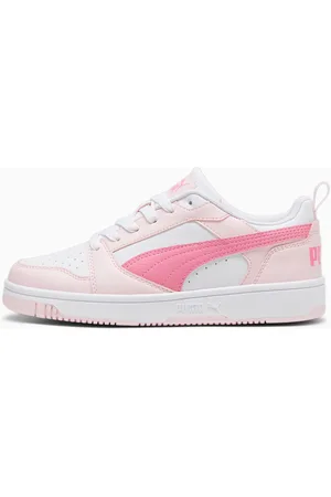 PUMA Rebound V6 Lo Youth Sneakers, White/Fast Pink/Whisp Of Pink, size 35,5, Shoes