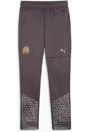PUMA Olympique De Marseille Football Youth Training Pants, Dark Coal/Sand Dune, size 116, Clothing